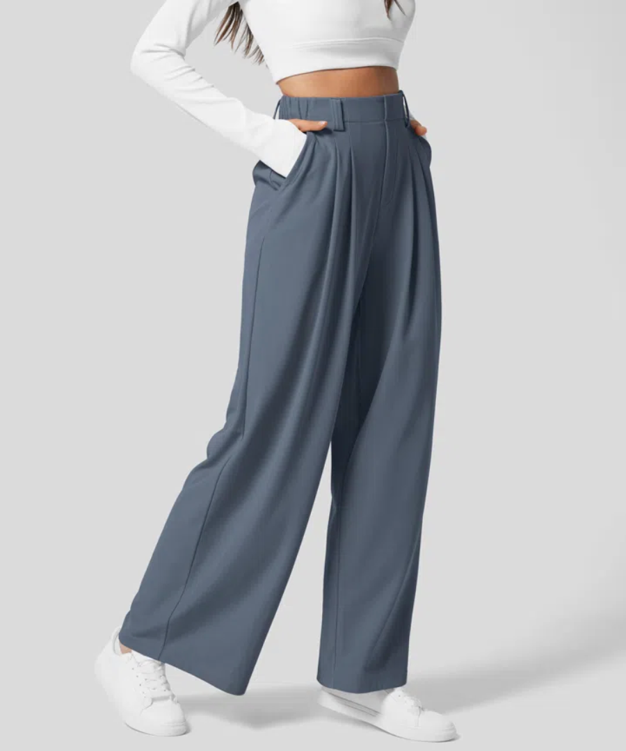 Maison™ - Elegant Elasticated High-Waisted Trousers