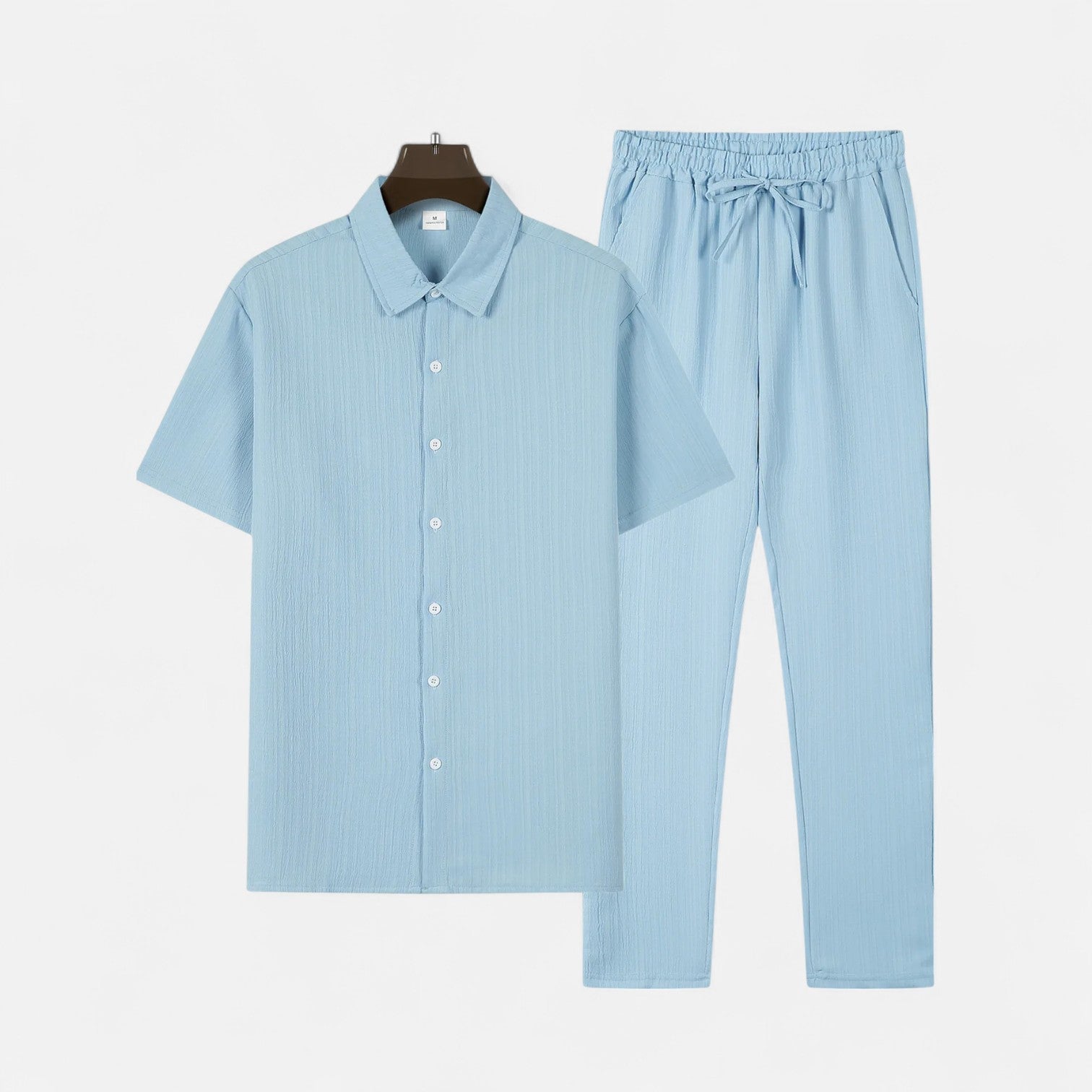 Men’s Long Two-Piece Set – Relaxed Refinement, All-Season Versatility