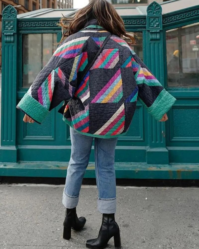 Women’s Patchwork Quilted Jacket - Bohemian Style