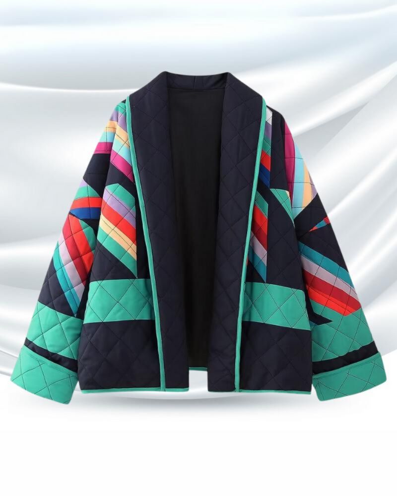 Women’s Patchwork Quilted Jacket - Bohemian Style