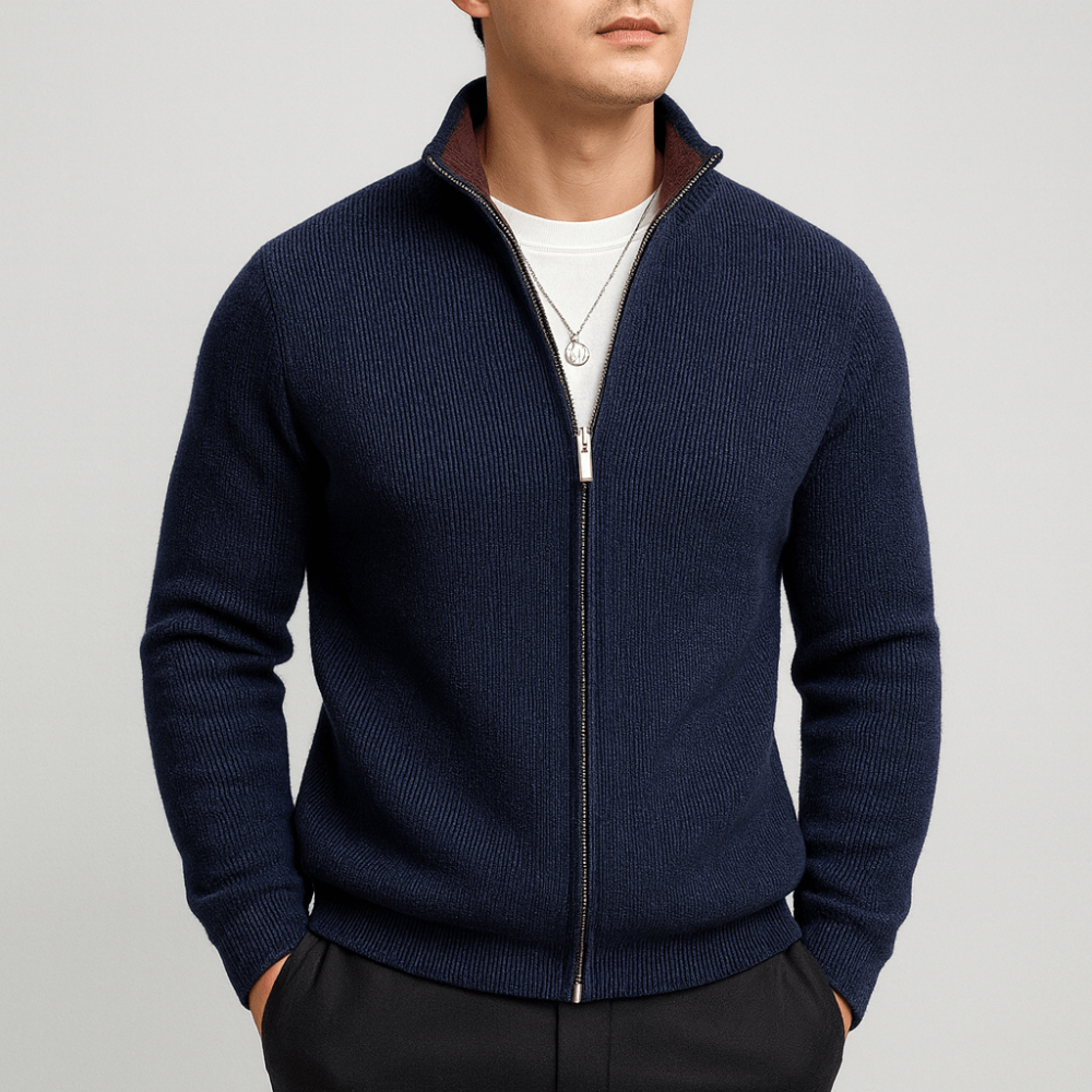 Men's Knitted Zip Sweater | Comfortable