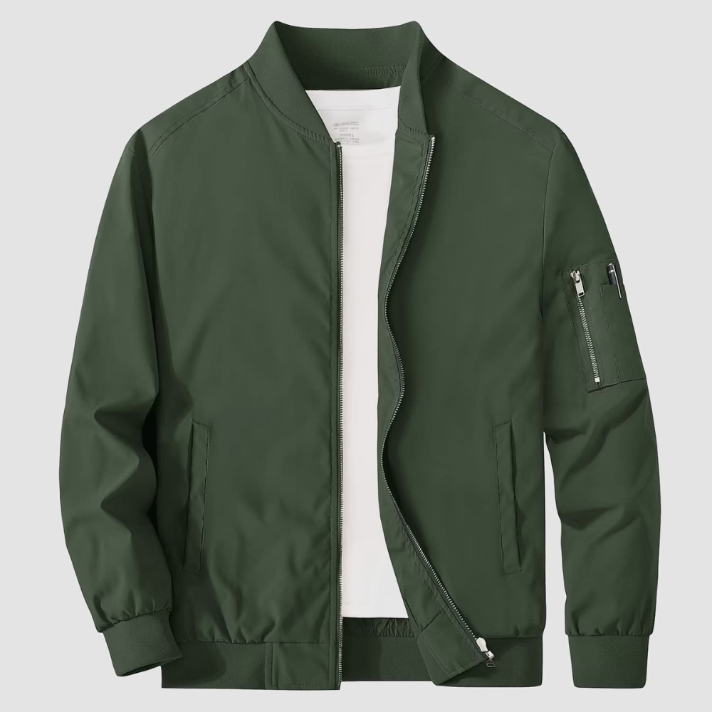 Men's Zippered Bomber Jacket | Lightweight