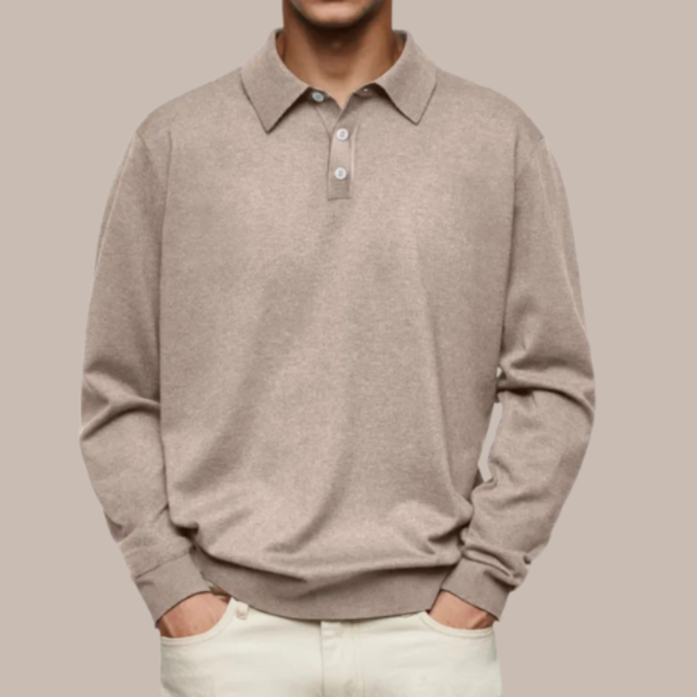 Men's Long Sleeve Polo Sweater | Casual