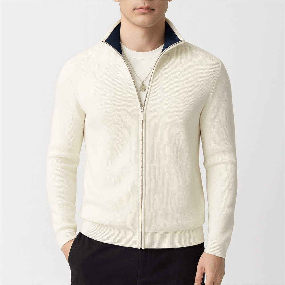 Men's Knitted Zip Sweater | Comfortable