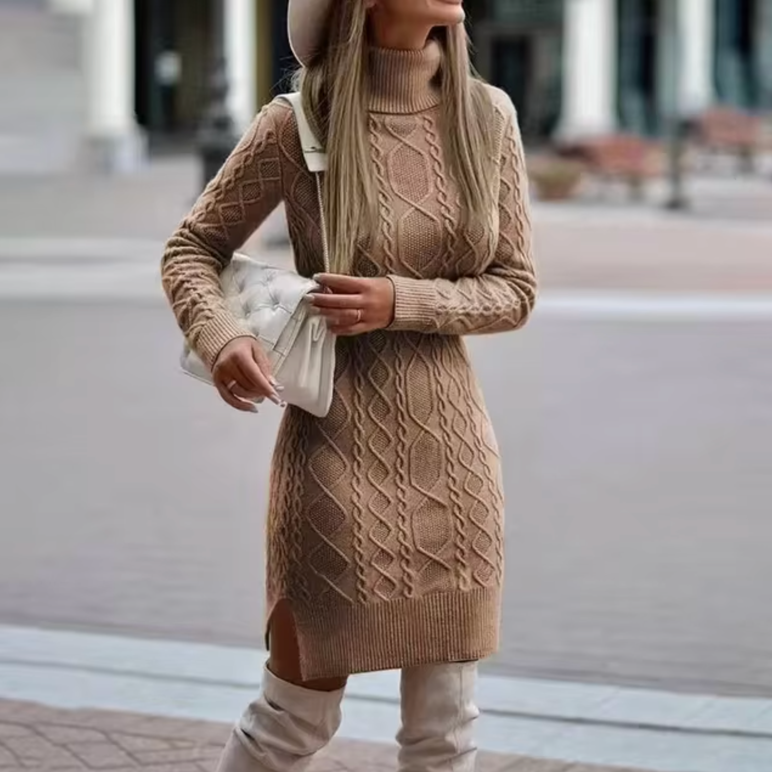 Daphne | Winter-Ready Women's Long Sleeve Knit Dress