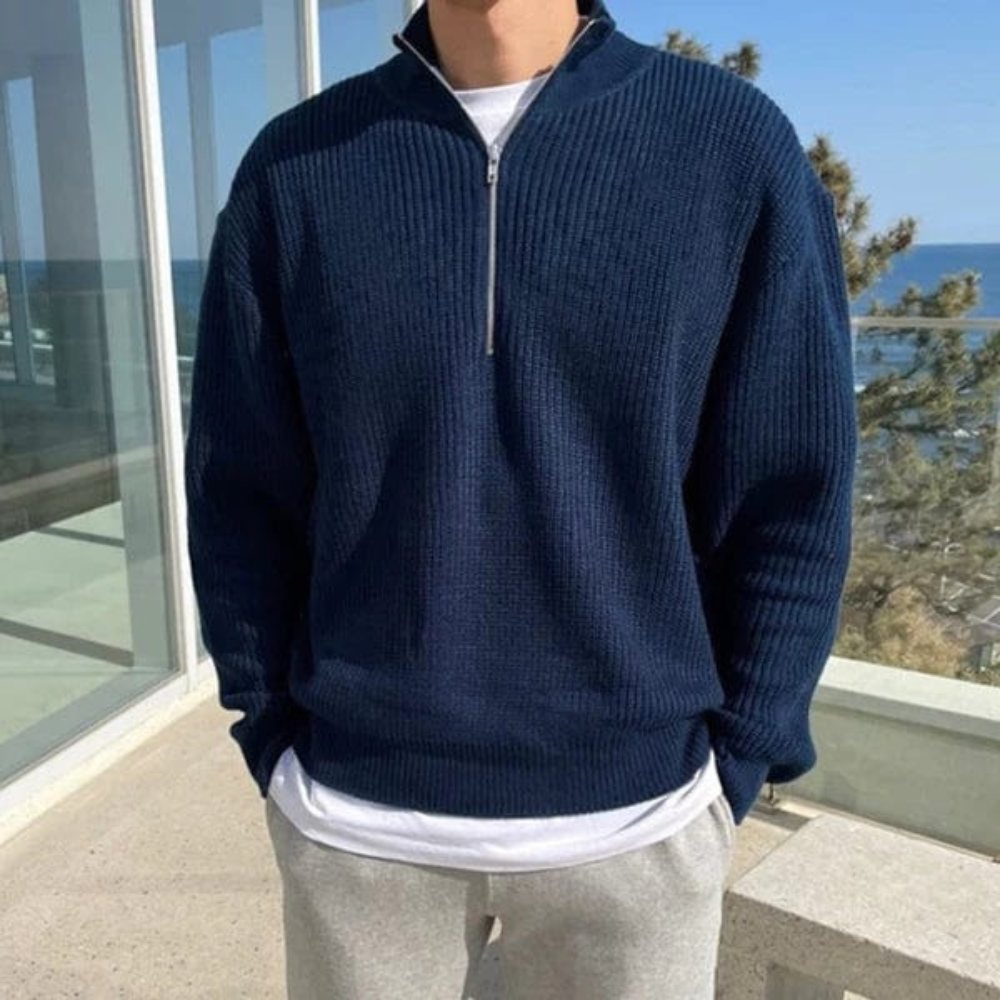 Men's Casual Zip Sweater | Knitted