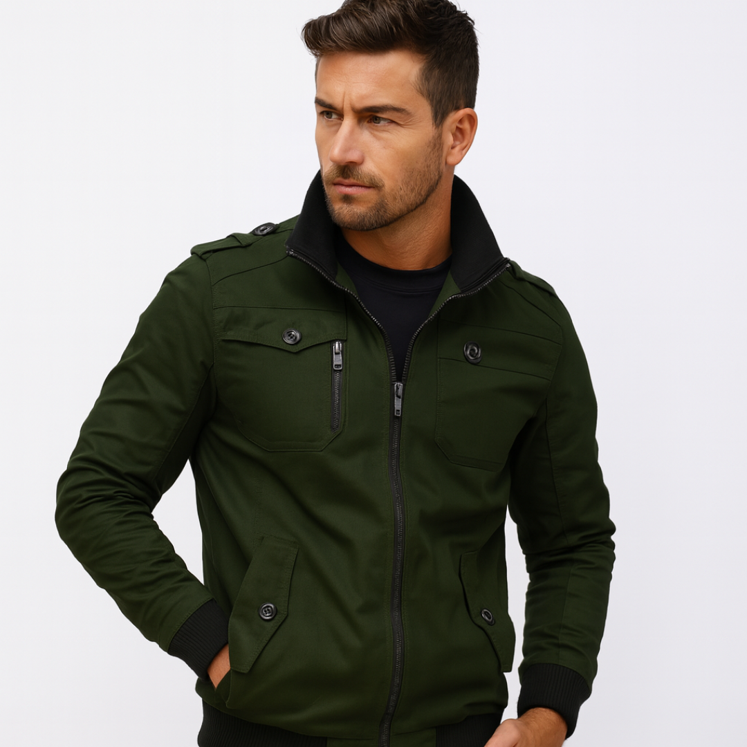 Men's Military Zipper Jacket | Casual