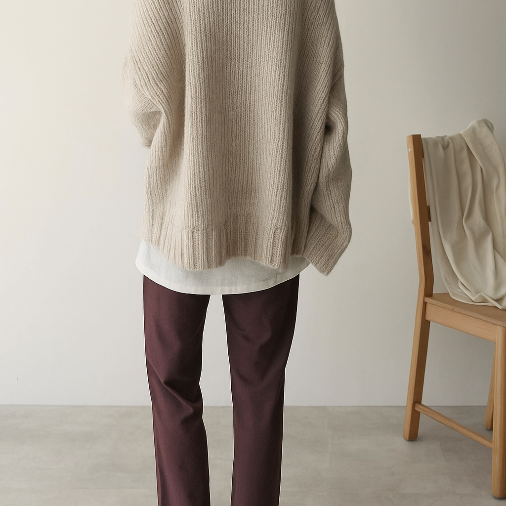 Cozy Oversized Sweater - Front Pocket Detail
