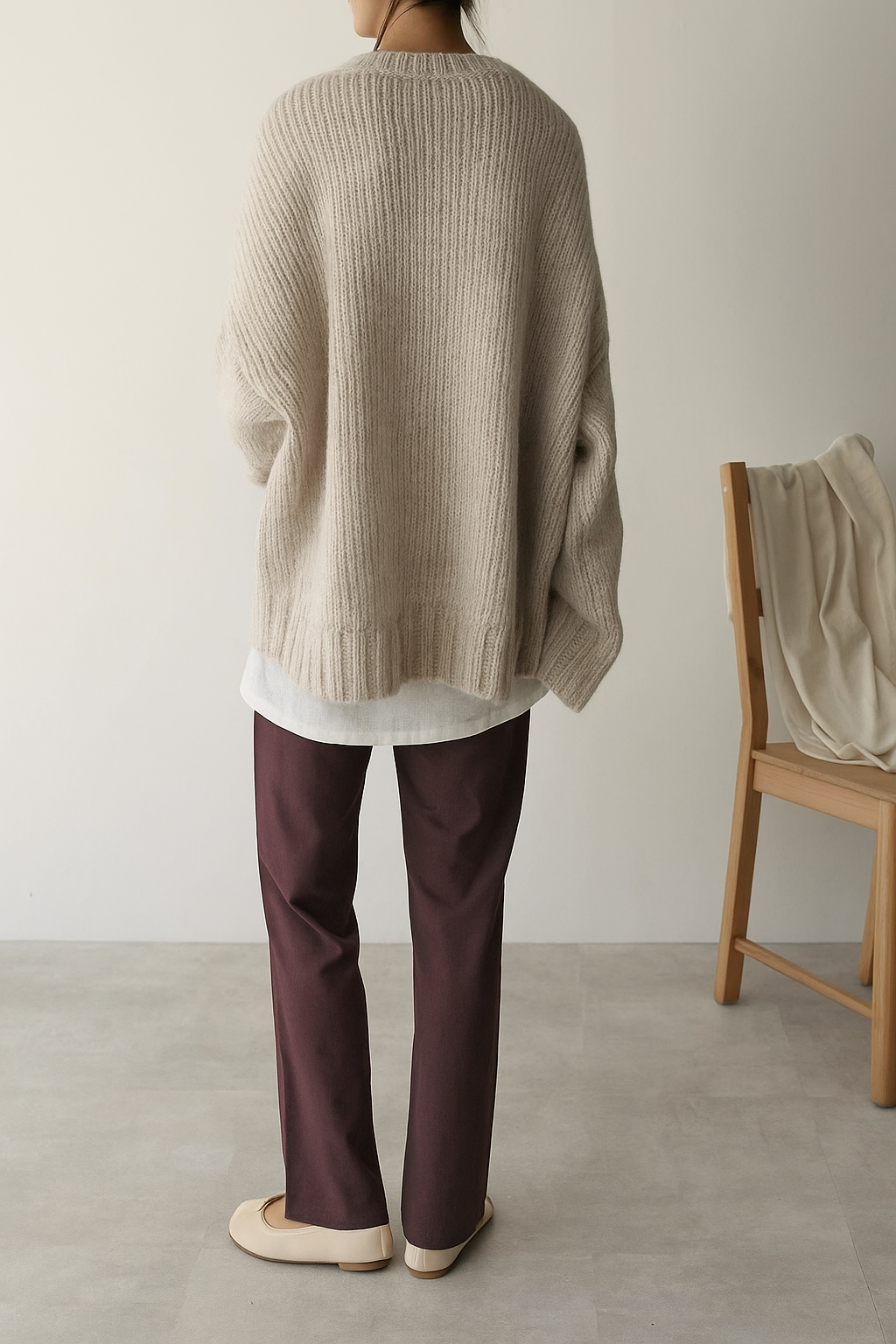 Cozy Oversized Sweater - Front Pocket Detail