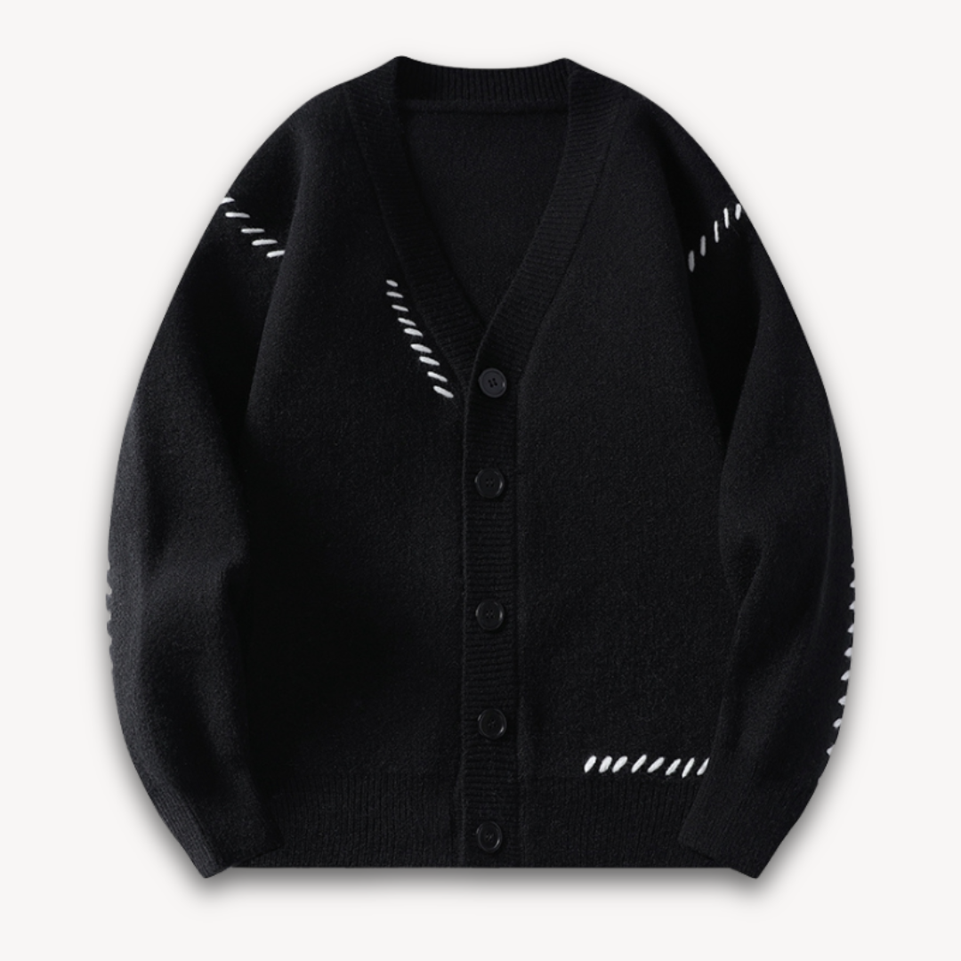 Men's Knitted Cardigan Sweater - Button-Up, Soft Wool Blend, Casual Winter Wear