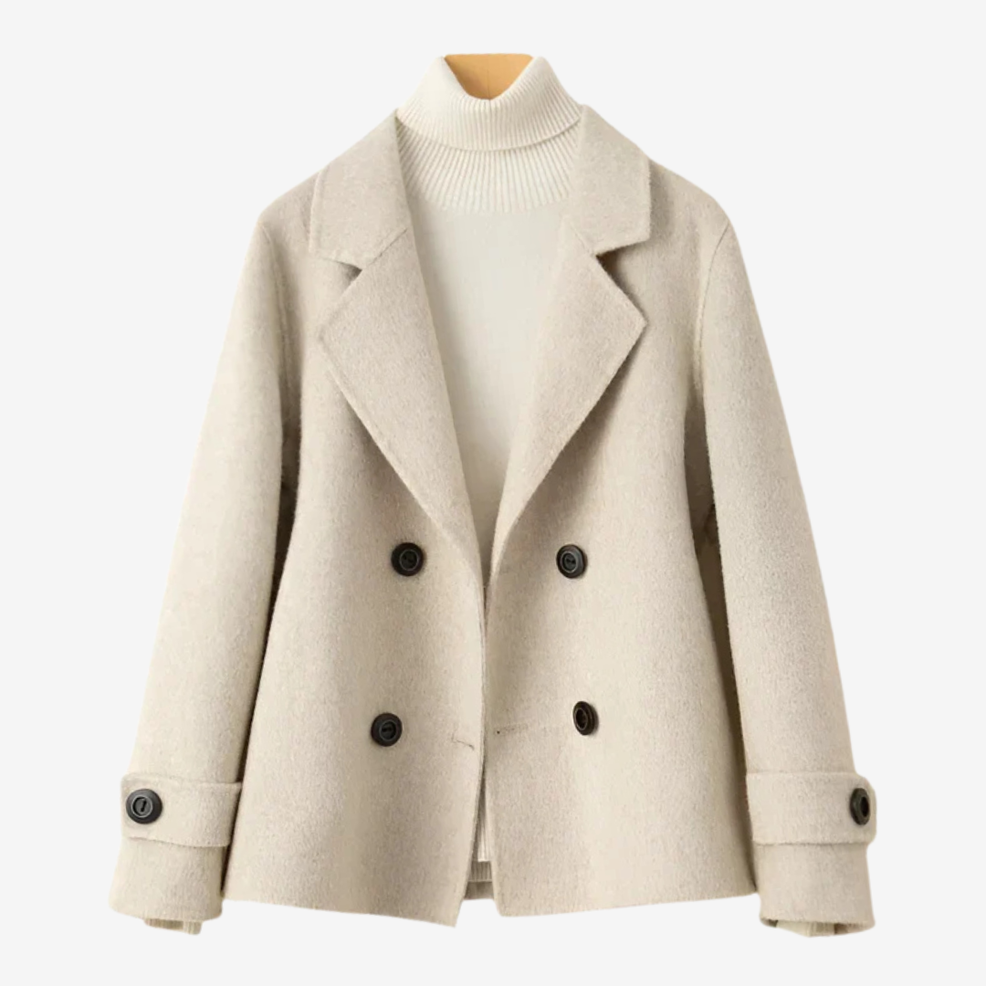 Double-Breasted Short Coat - Classic Lapels