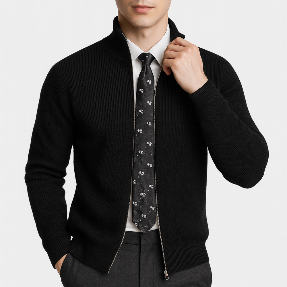 Men's Knitted Zip Sweater | Comfortable