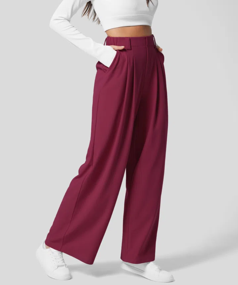 Maison™ - Elegant Elasticated High-Waisted Trousers