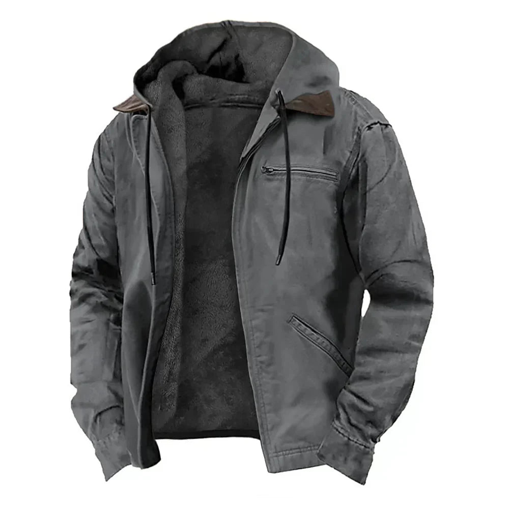 Abraham - Stylish Fleece-Lined Hooded Jacket