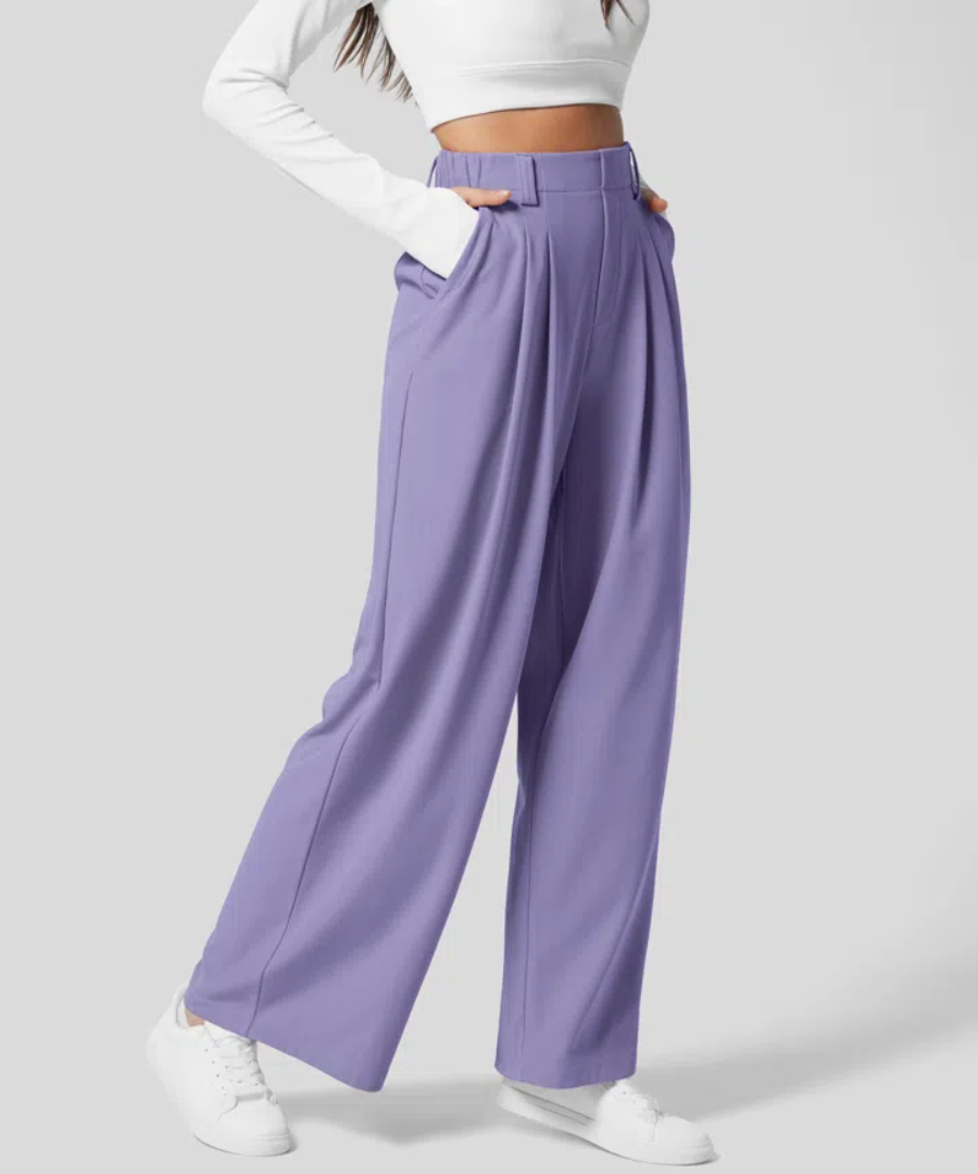 Maison™ - Elegant Elasticated High-Waisted Trousers