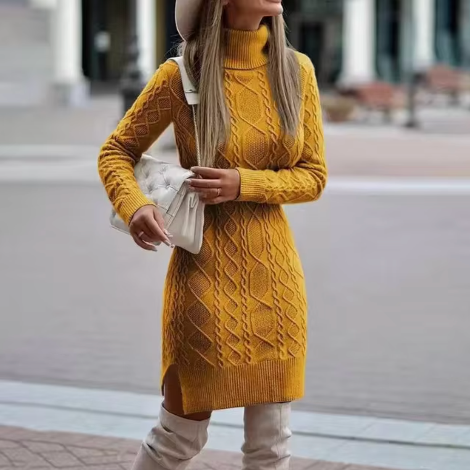 Daphne | Winter-Ready Women's Long Sleeve Knit Dress