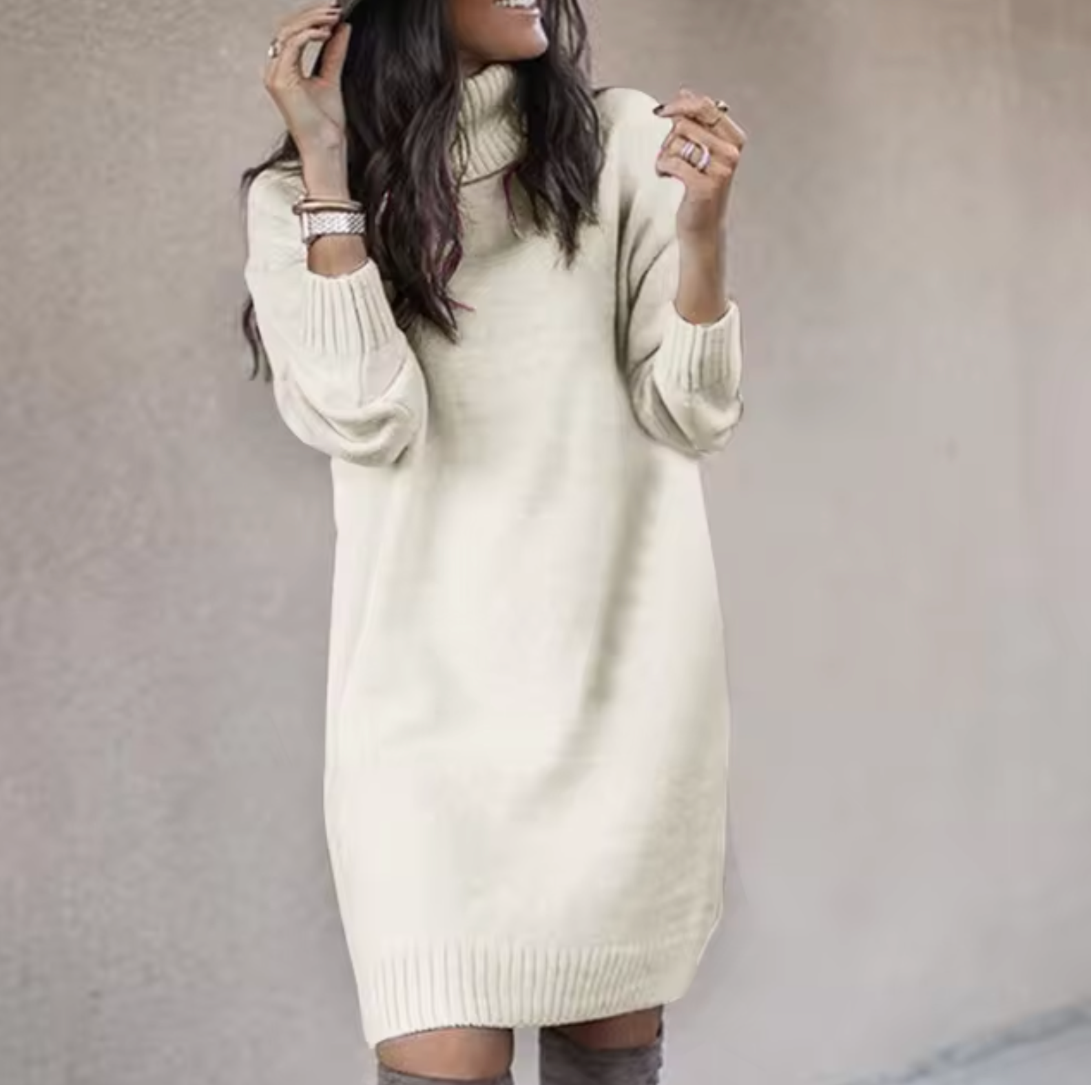 Clara | Winter Chic Turtleneck Sweater Dress