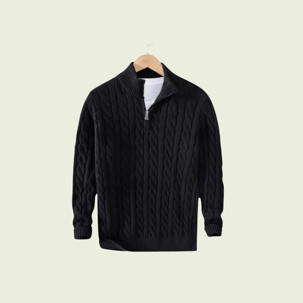 Men's Winter Zip Sweater | Knitted