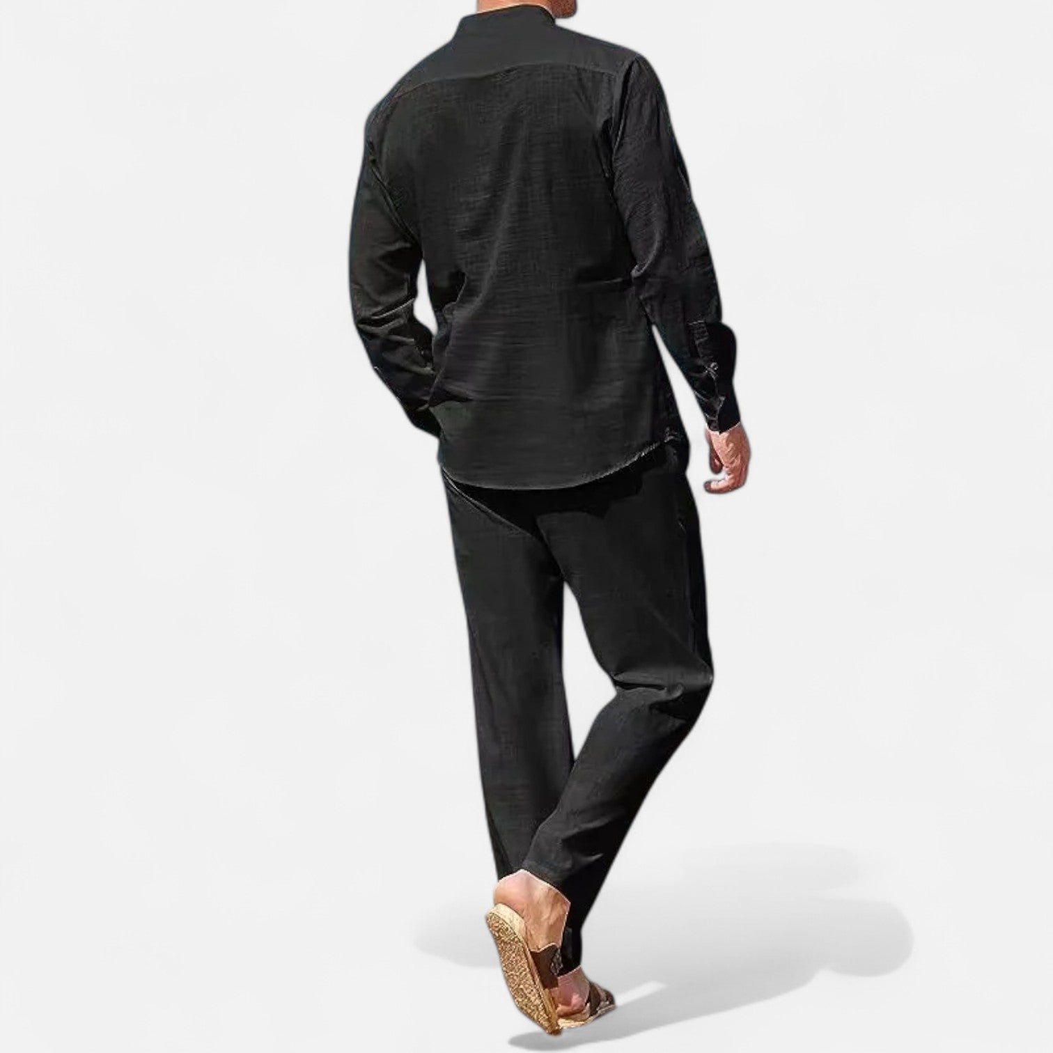 Men’s Long Sleeve Linen Two-Piece Set