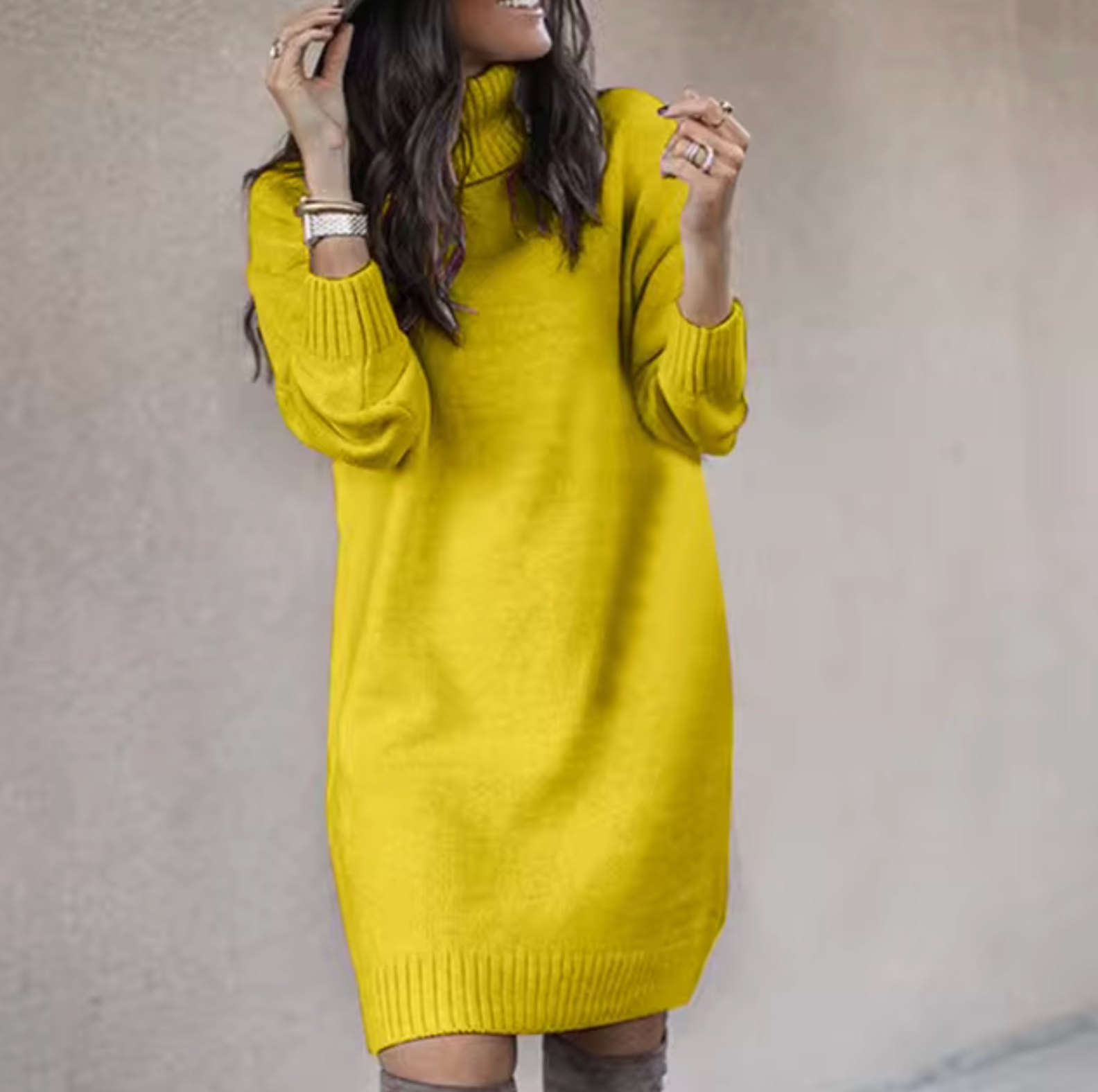Clara | Winter Chic Turtleneck Sweater Dress