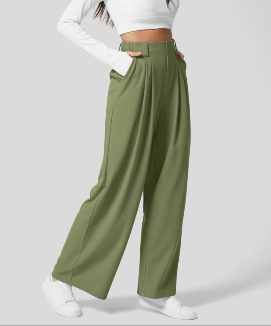 Maison™ - Elegant Elasticated High-Waisted Trousers