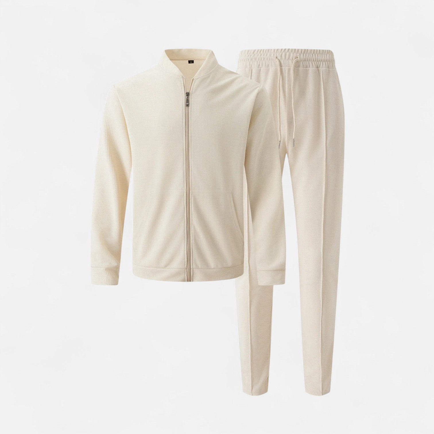 Men’s Long Sleeve Two-Piece Zipper Set – Relaxed Sophistication, All-Season Versatility