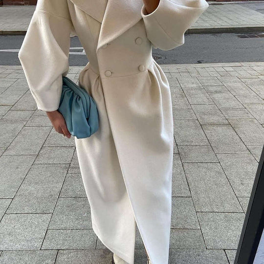 Women’s Long Coat - Double Breasted Winter Overcoat