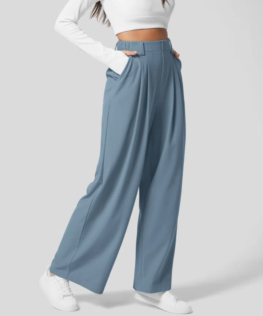Maison™ - Elegant Elasticated High-Waisted Trousers