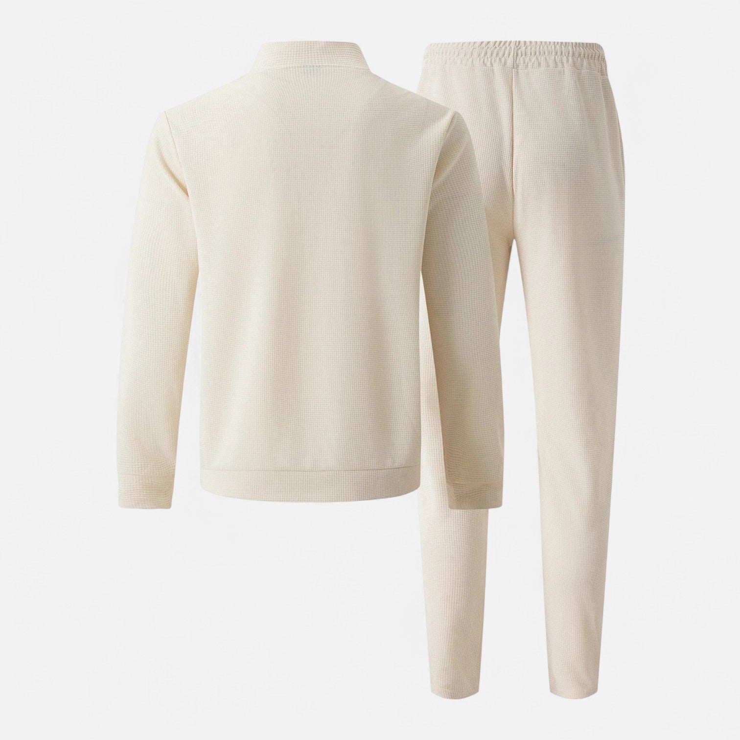 Men’s Long Sleeve Two-Piece Zipper Set – Relaxed Sophistication, All-Season Versatility