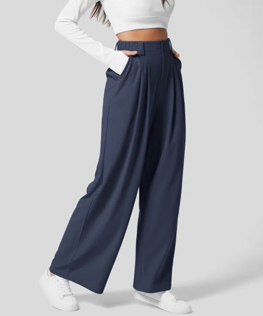 Maison™ - Elegant Elasticated High-Waisted Trousers