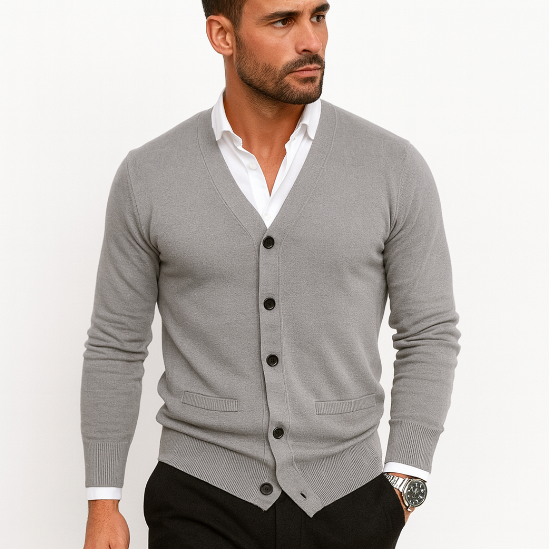 David | Men's V-Neck Cardigan | Casual