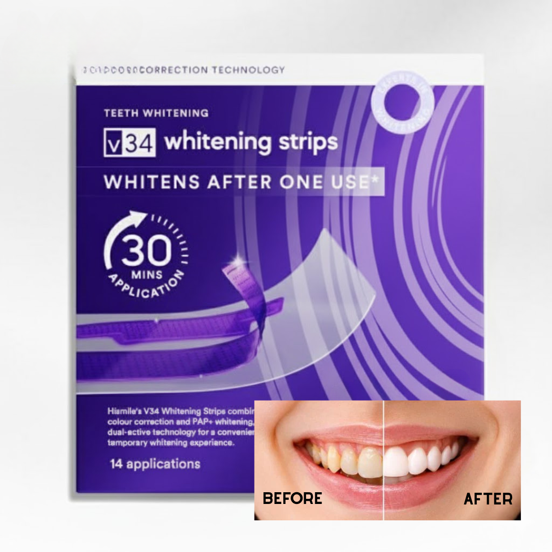 SmileV34™ Dual-Action Teeth Whitening Strips