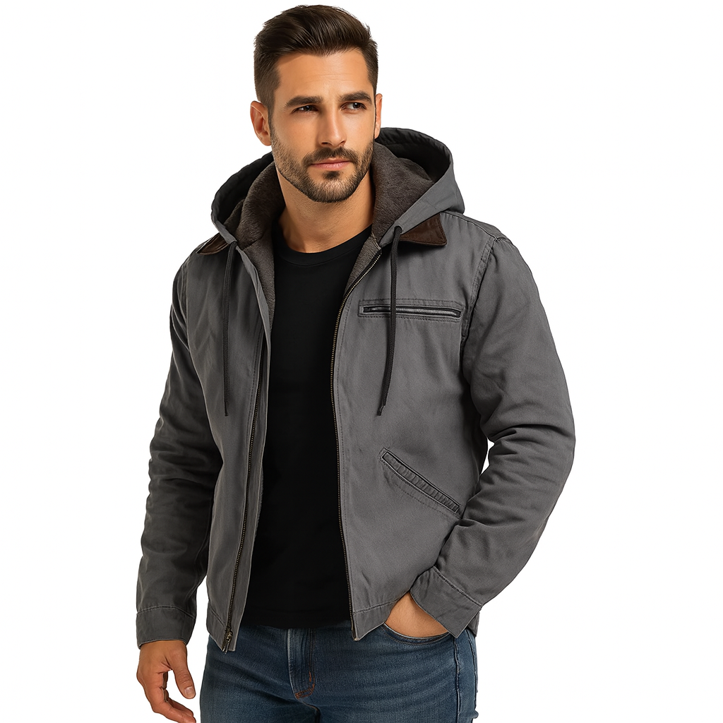 Abraham - Stylish Fleece-Lined Hooded Jacket