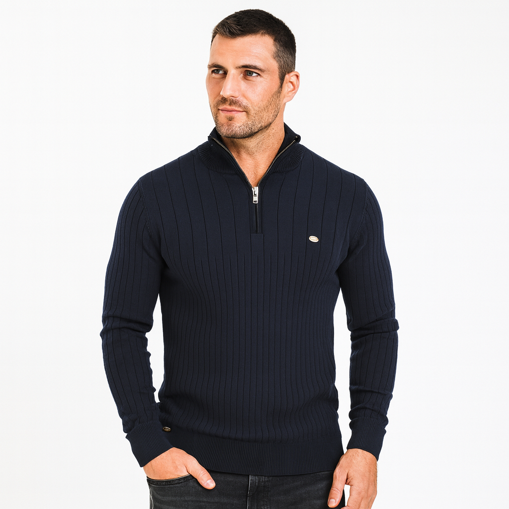 Maddox | Ribbed Zip-Neck Men’s Sweater