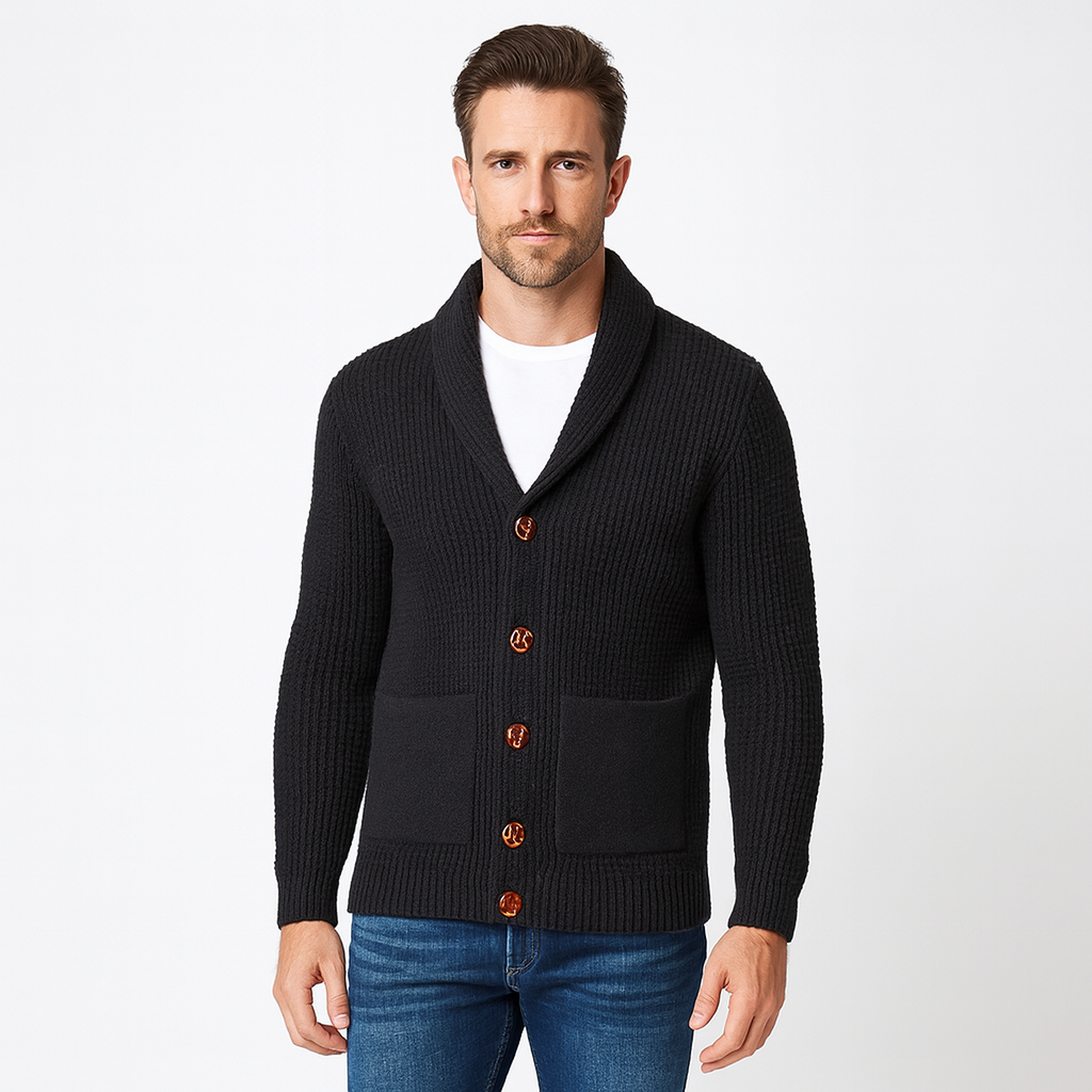 Lorenzo Waffle-Knit Cardigan