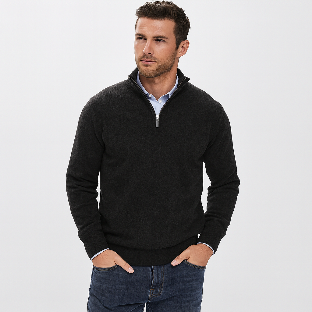 Frederico | Italian cashmere sweater for men with zipper.