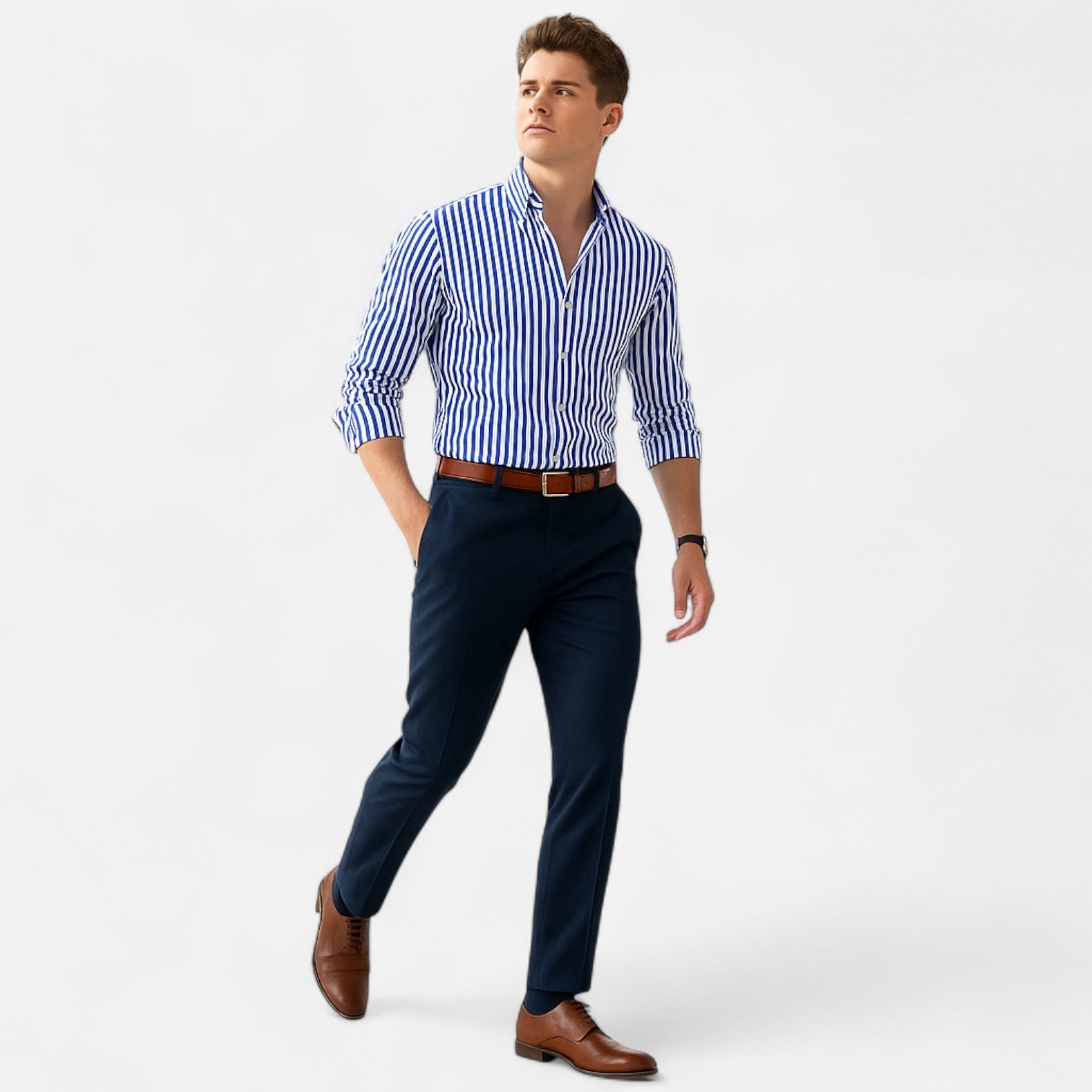 Men’s Classic Striped Summer Shirt – Timeless Pattern, Lightweight Comfort