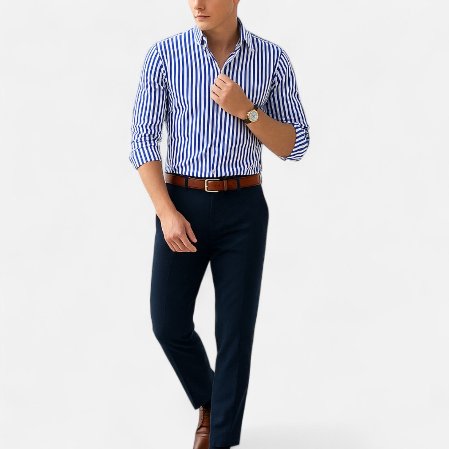 Men’s Classic Striped Summer Shirt – Timeless Pattern, Lightweight Comfort