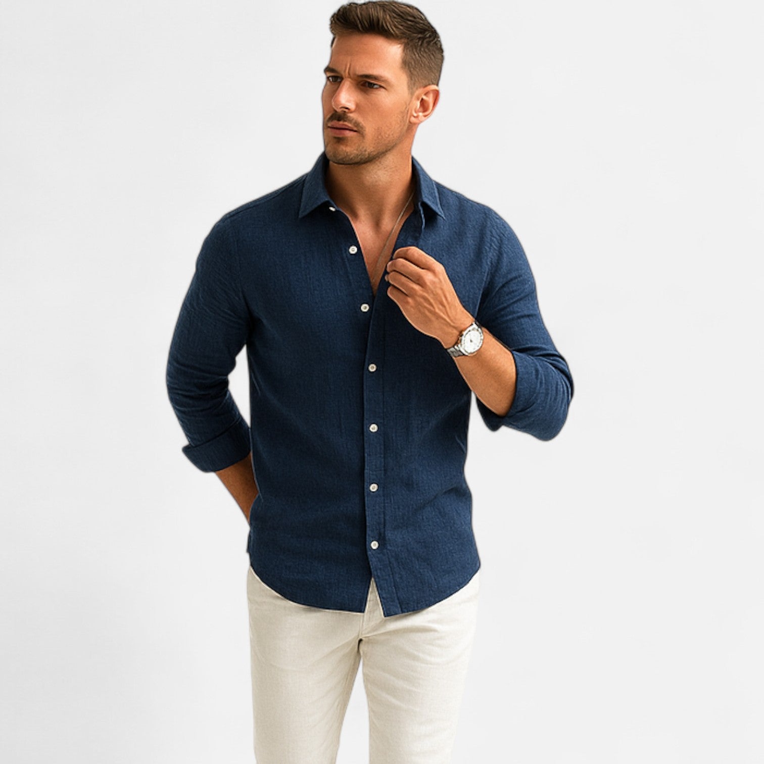 Men’s Cotton-Linen Casual Shirt – Effortless Comfort, Timeless Style