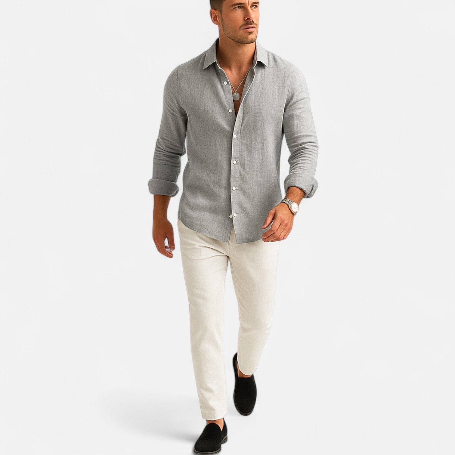 Men’s Cotton-Linen Casual Shirt – Effortless Comfort, Timeless Style