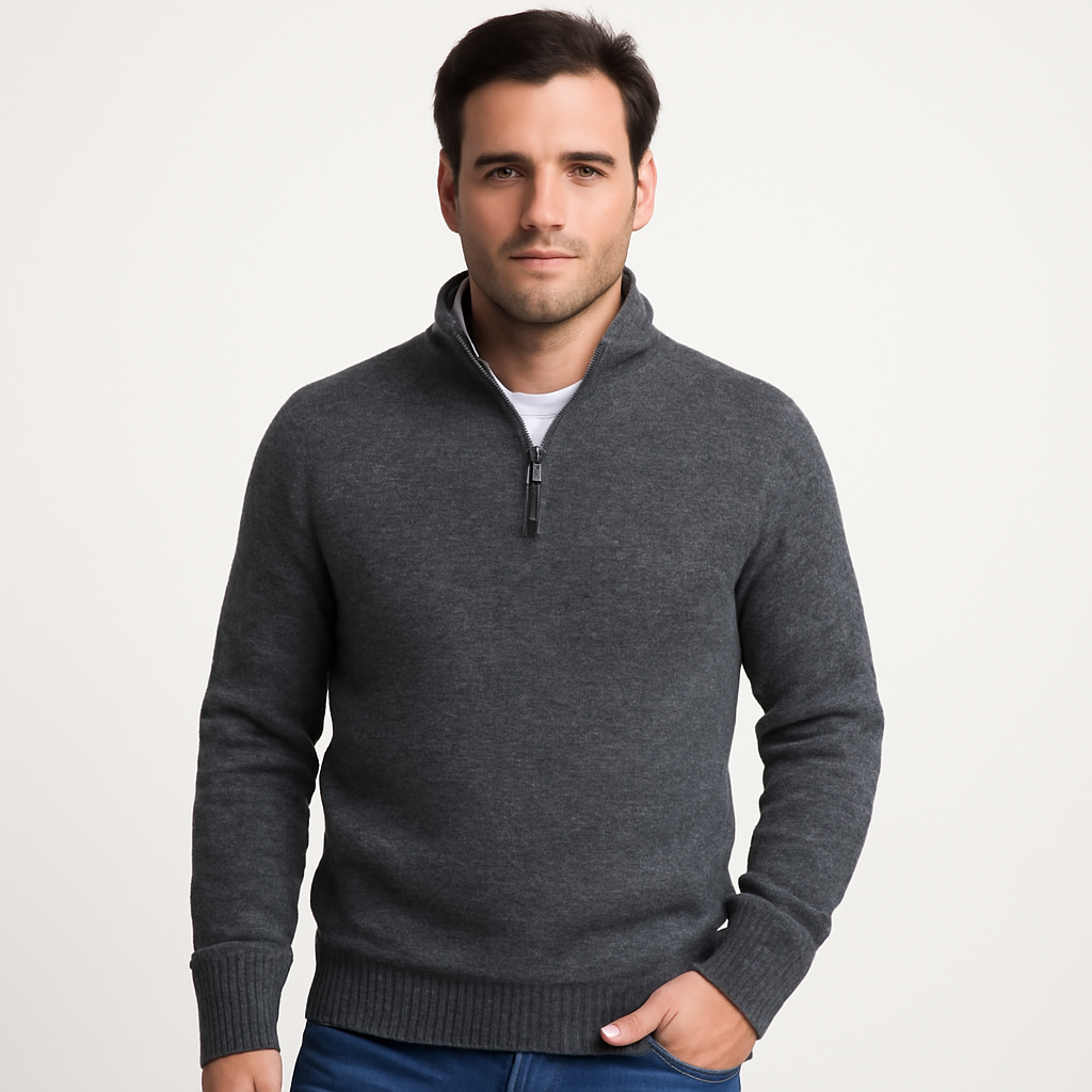 Men’s Wool Zip Sweater | Knit