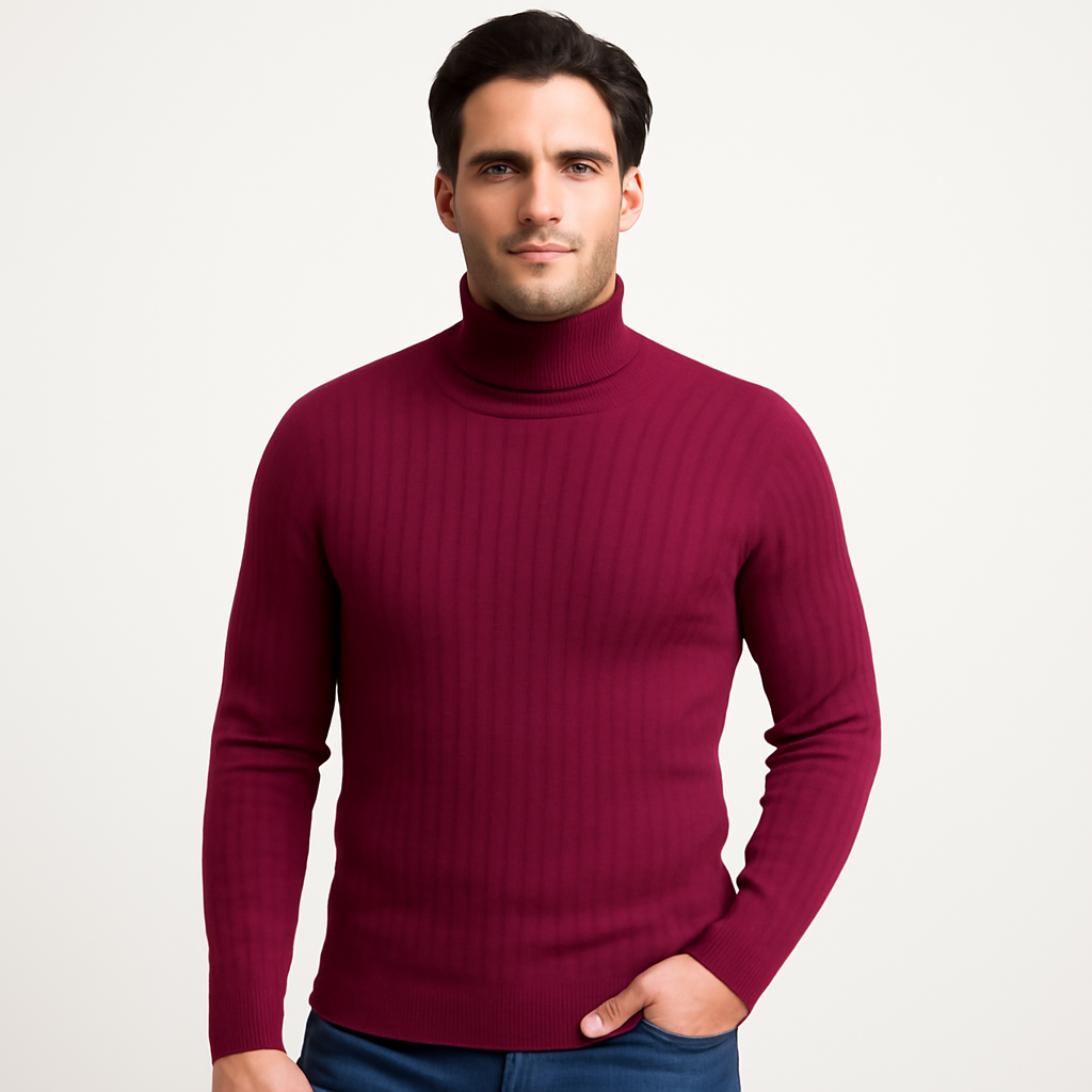 Men's Ribbed Turtleneck Sweater | Knit