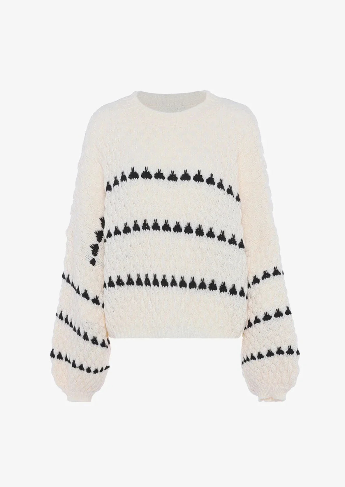 Women’s Textured Knit Sweater - Contrast Stitch Pattern Pullover