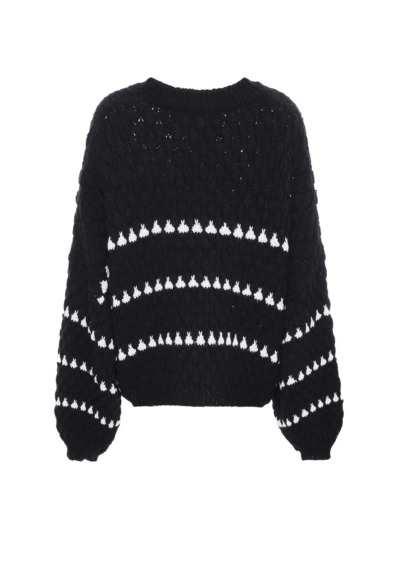 Women’s Textured Knit Sweater - Contrast Stitch Pattern Pullover