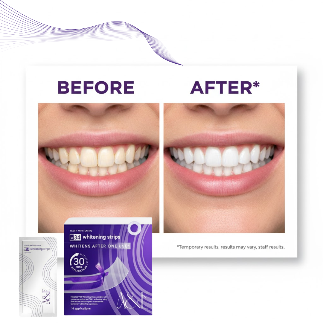 SmileV34™ Dual-Action Teeth Whitening Strips
