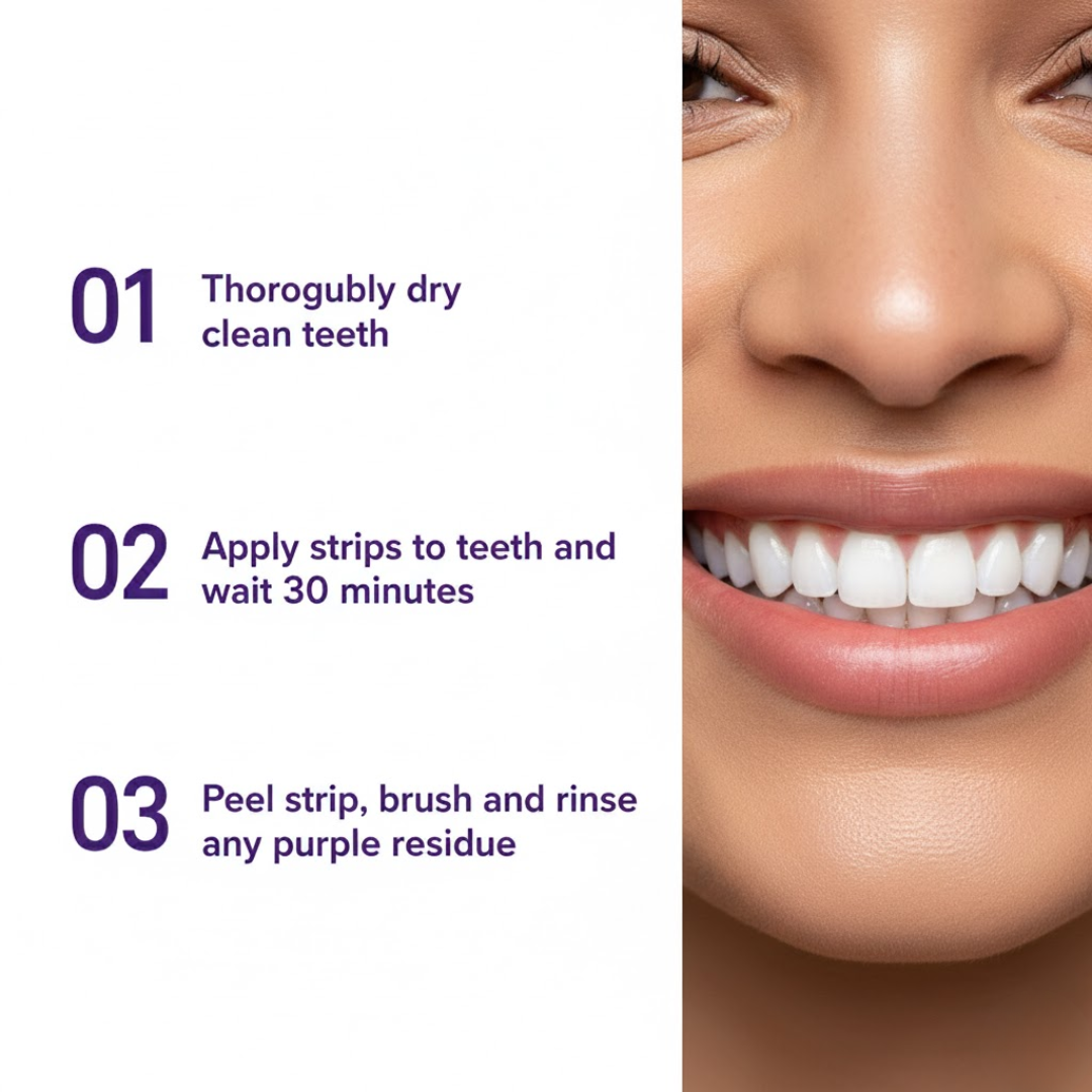 SmileV34™ Dual-Action Teeth Whitening Strips