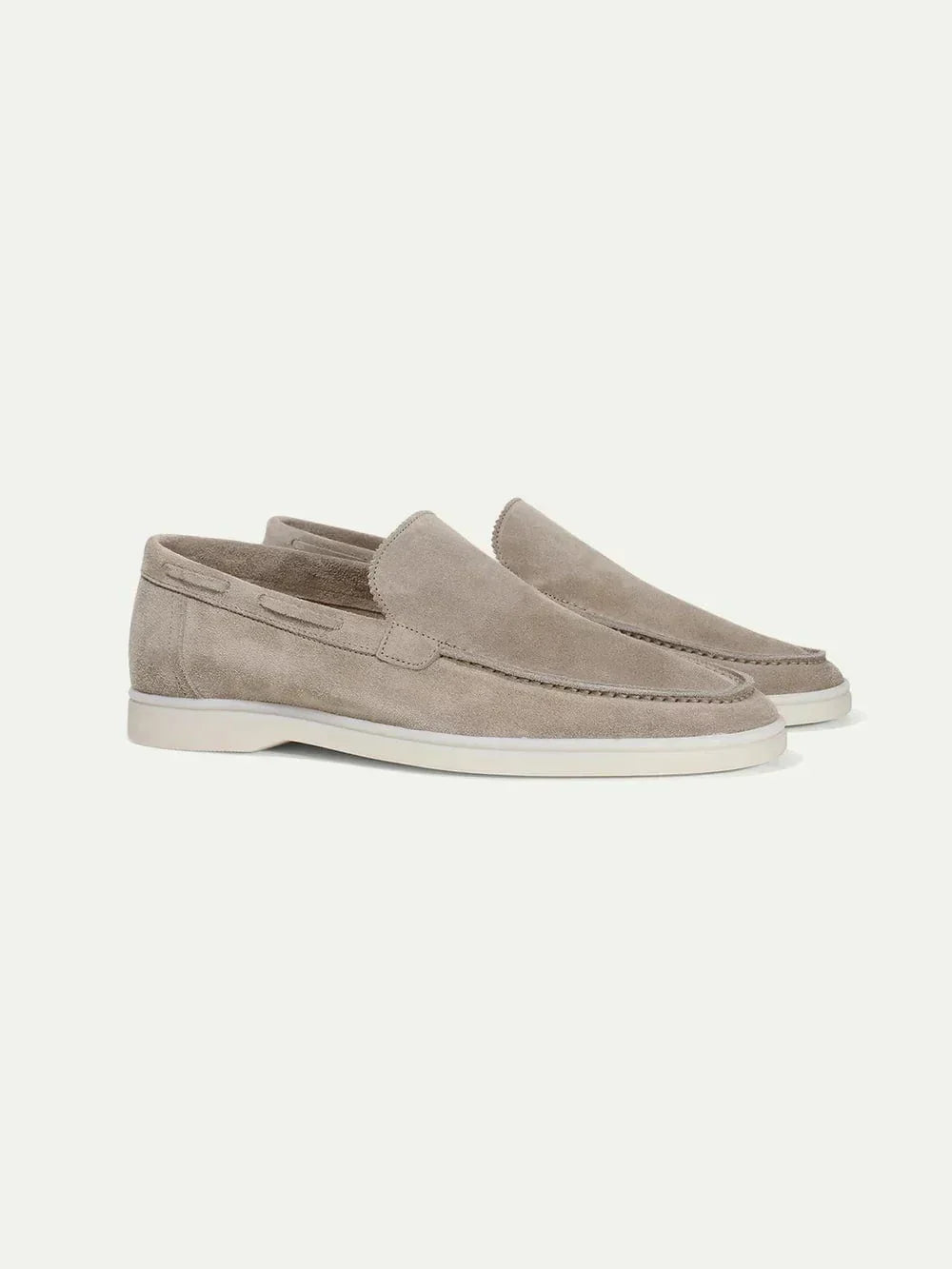 Harvey - Light Gray Suede Loafers