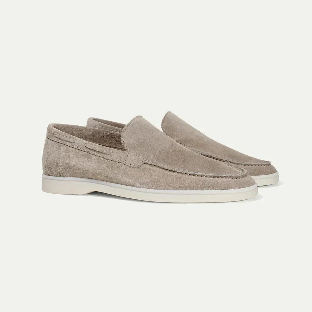 Harvey - Light Gray Suede Loafers