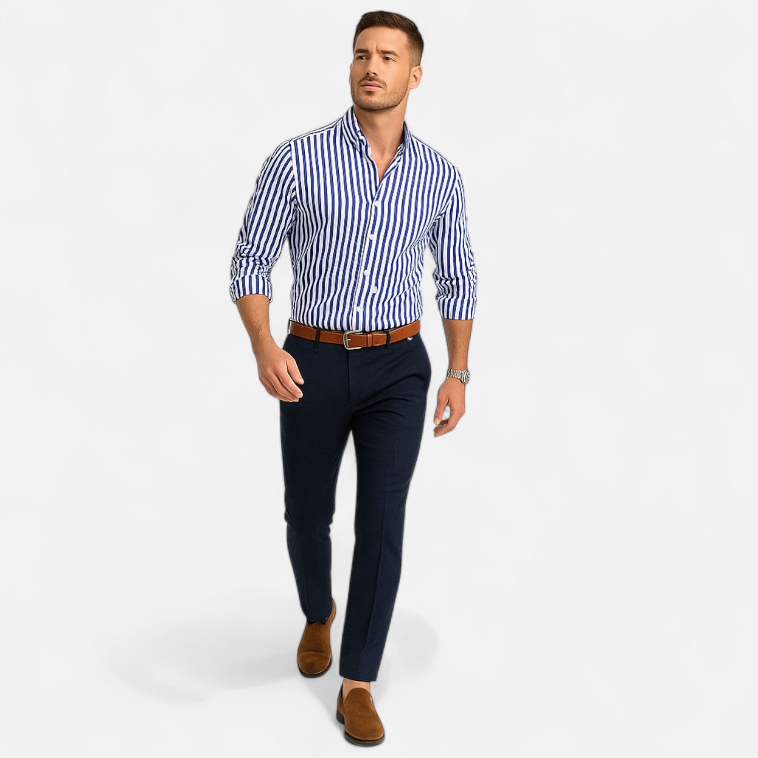 Men’s Classic Striped Summer Shirt – Timeless Pattern, Lightweight Comfort