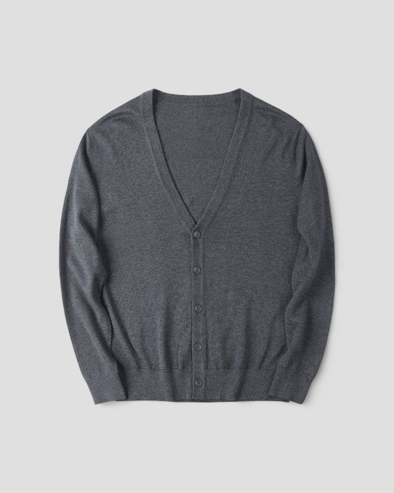 Men's Lightweight Knitted Cardigan With Buttons